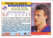 1991-92 Score Canadian English #18 Fredrik Olausson back image