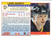 1991-92 Score Canadian English #31 Larry Murphy back image