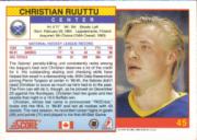 1991-92 Score Canadian English #45 Christian Ruuttu back image