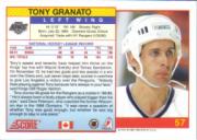 1991-92 Score Canadian English #57 Tony Granato back image