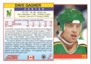 1991-92 Score Canadian English #72 Dave Gagner back image