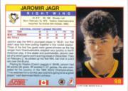 1991-92 Score Canadian English #98 Jaromir Jagr back image