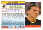 1991-92 Score Canadian English #113 Ken Hodge Jr. back image