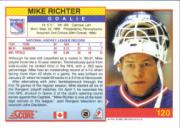 1991-92 Score Canadian English #120 Mike Richter back image