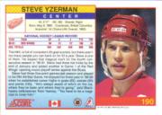 1991-92 Score Canadian English #190 Steve Yzerman back image