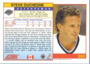 1991-92 Score Canadian English #205 Steve Duchesne back image