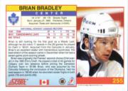 1991-92 Score Canadian English #255 Brian Bradley back image