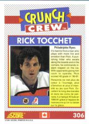 1991-92 Score Canadian English #306 Rick Tocchet Crunch back image