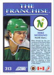 1991-92 Score Canadian English #313 Mike Modano FRAN back image