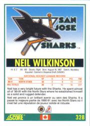 1991-92 Score Canadian English #328 Neil Wilkinson back image
