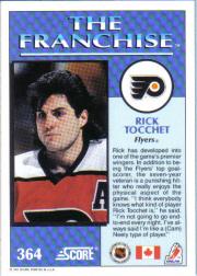 1991-92 Score Canadian English #364 Rick Tocchet FP back image