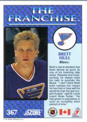 1991-92 Score Canadian English #367 Brett Hull FP back image