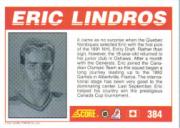 1991-92 Score Canadian English #384 Eric Lindros Art back image