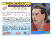 1991-92 Score Canadian English #513 Steve Chiasson back image
