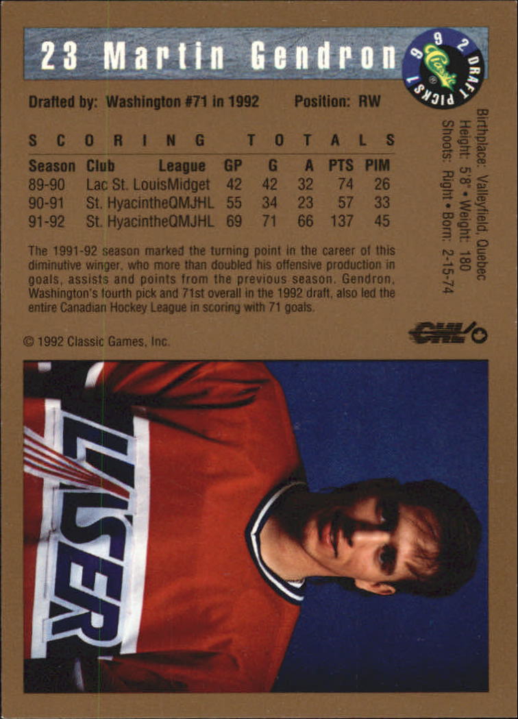 A8499- 1992 Classic Hockey Card #s 1-120 +Inserts -You Pick- 15+ FREE US SHIP - Picture 37 of 202