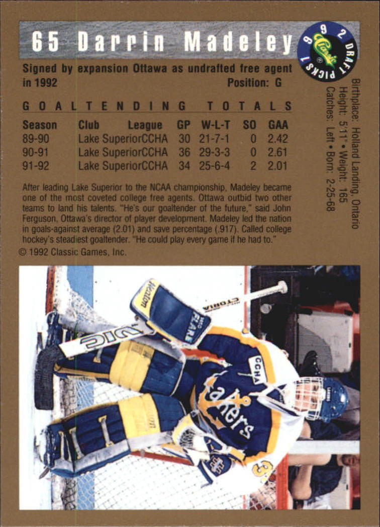 A8499- 1992 Classic Hockey Card #s 1-120 +Inserts -You Pick- 15+ FREE US SHIP - Picture 109 of 202