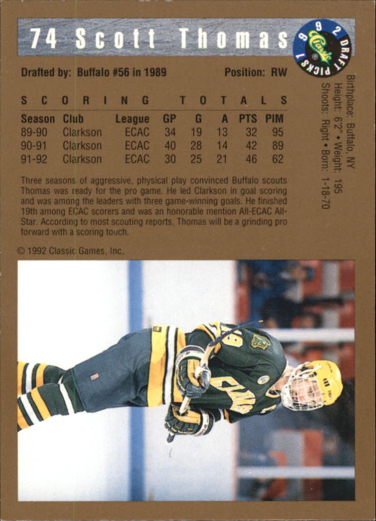 A8499- 1992 Classic Hockey Card #s 1-120 +Inserts -You Pick- 15+ FREE US SHIP - Picture 119 of 202