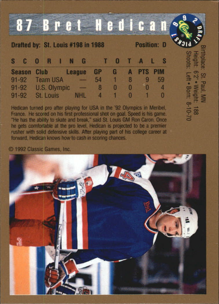 A8499- 1992 Classic Hockey Card #s 1-120 +Inserts -You Pick- 15+ FREE US SHIP - Picture 143 of 202
