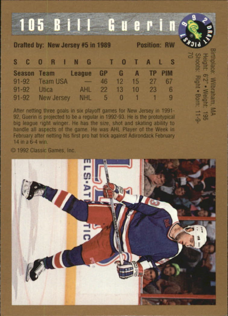 A8499- 1992 Classic Hockey Card #s 1-120 +Inserts -You Pick- 15+ FREE US SHIP - Picture 177 of 202