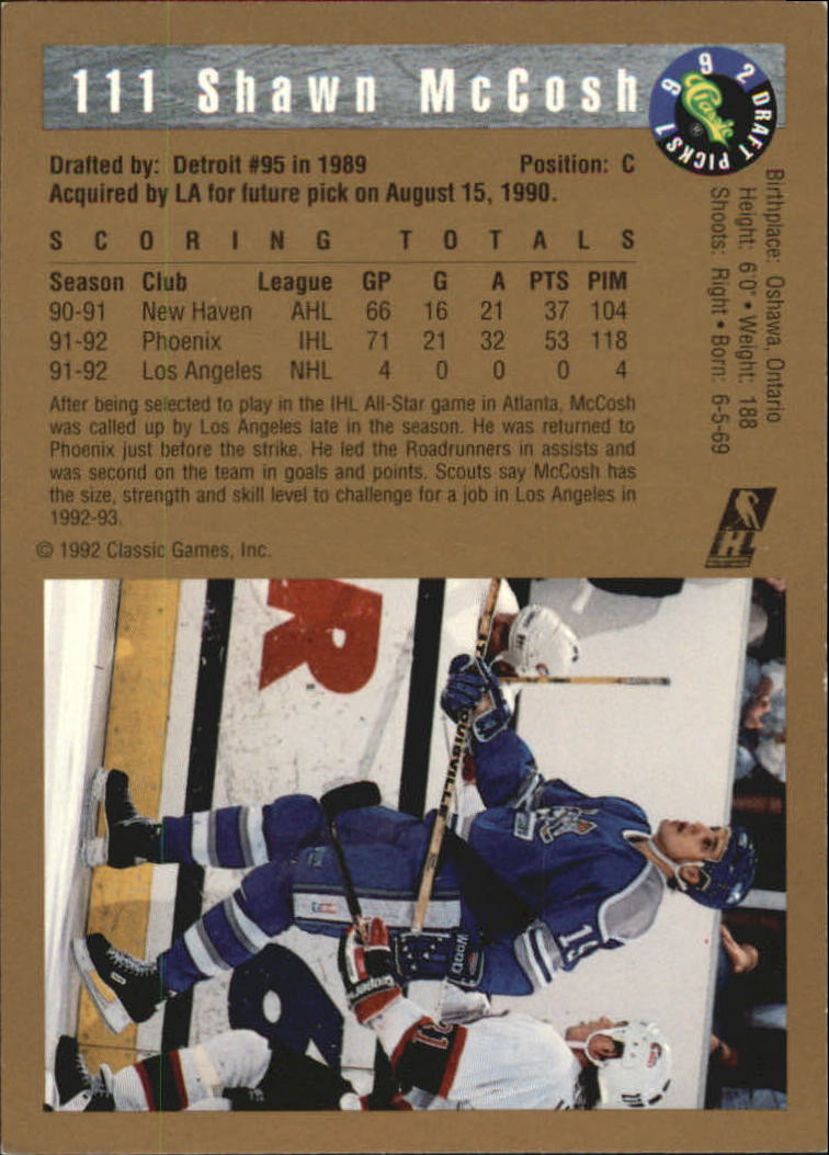 A8499- 1992 Classic Hockey Card #s 1-120 +Inserts -You Pick- 15+ FREE US SHIP - Picture 187 of 202