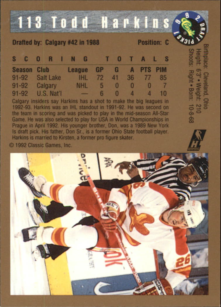 A8499- 1992 Classic Hockey Card #s 1-120 +Inserts -You Pick- 15+ FREE US SHIP - Picture 191 of 202