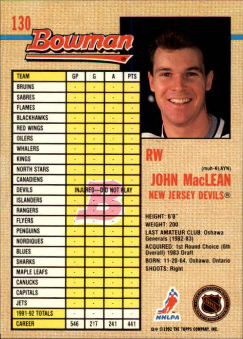 A8982- 1992-93 Bowman Hockey Karten 1-249 + Rookies -du Pick- 15 + Gratis US - Bild 251 von 407