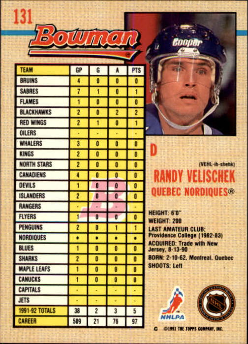 A8982- 1992-93 Bowman Hockey Karten 1-249 + Rookies -du Pick- 15 + Gratis US - Bild 253 von 407