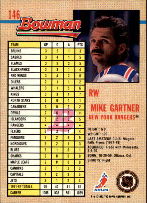 A8982- 1992-93 Bowman Hockey Karten 1-249 + Rookies -du Pick- 15 + Gratis US - Bild 275 von 407