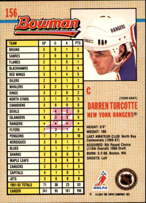 A8982- 1992-93 Bowman Hockey Karten 1-249 + Rookies -du Pick- 15 + Gratis US - Bild 289 von 407