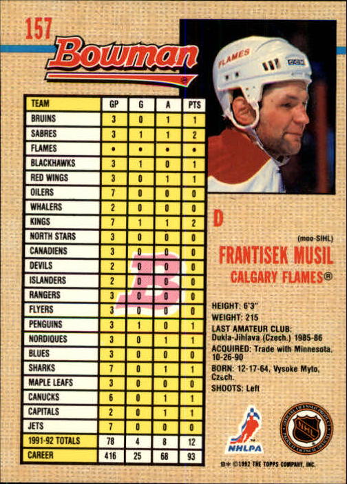 A8982- 1992-93 Bowman Hockey Karten 1-249 + Rookies -du Pick- 15 + Gratis US - Bild 291 von 407