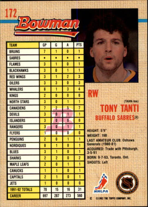 A8982- 1992-93 Bowman Hockey Karten 1-249 + Rookies -du Pick- 15 + Gratis US - Bild 321 von 407