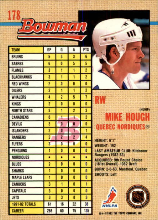 A8982- 1992-93 Bowman Hockey Karten 1-249 + Rookies -du Pick- 15 + Gratis US - Bild 333 von 407