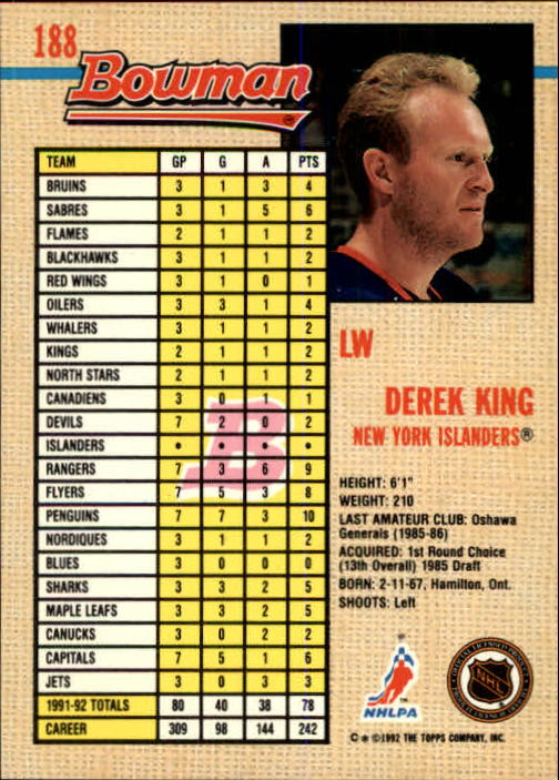 A8982- 1992-93 Bowman Hockey Karten 1-249 + Rookies -du Pick- 15 + Gratis US - Bild 347 von 407