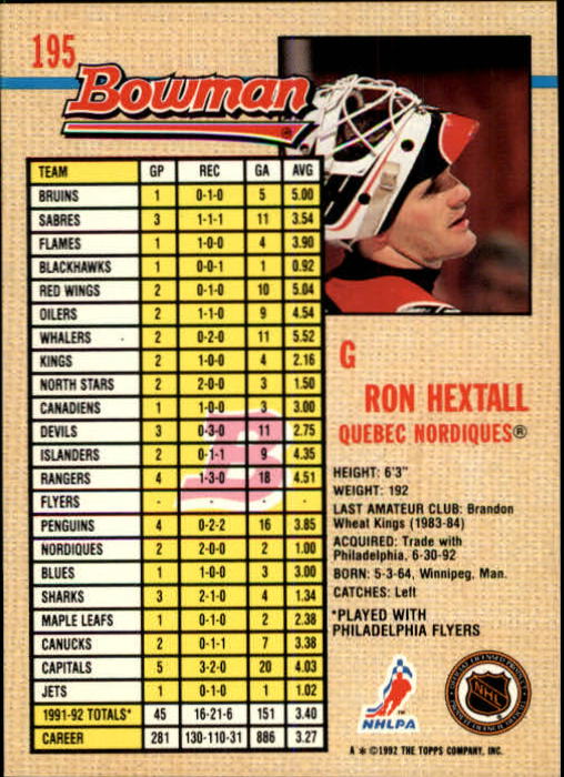 A8982- 1992-93 Bowman Hockey Karten 1-249 + Rookies -du Pick- 15 + Gratis US - Bild 359 von 407