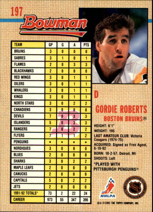 A8982- 1992-93 Bowman Hockey Karten 1-249 + Rookies -du Pick- 15 + Gratis US - Bild 363 von 407