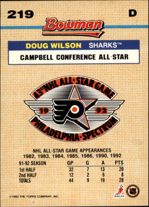 A8982- 1992-93 Bowman Hockey Karten 1-249 + Rookies -du Pick- 15 + Gratis US - Bild 379 von 407