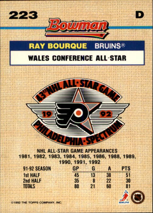 A8982- 1992-93 Bowman Hockey Karten 1-249 + Rookies -du Pick- 15 + Gratis US - Bild 385 von 407