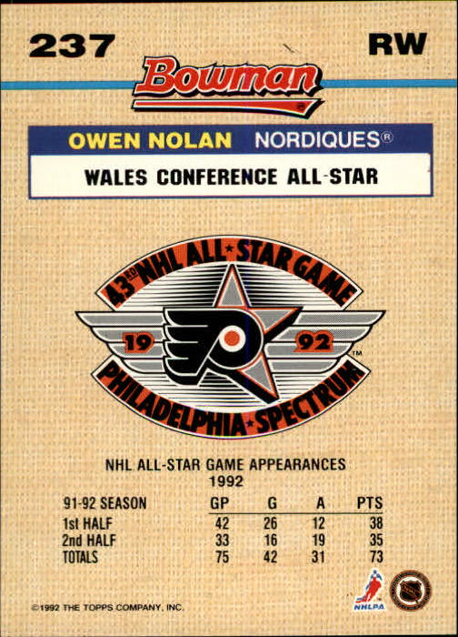 A8982- 1992-93 Bowman Hockey Karten 1-249 + Rookies -du Pick- 15 + Gratis US - Bild 391 von 407
