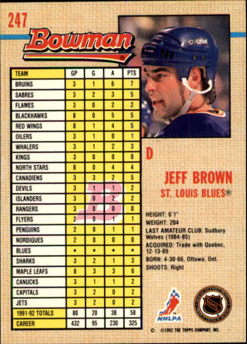A8982- 1992-93 Bowman Hockey Karten 1-249 + Rookies -du Pick- 15 + Gratis US - Bild 401 von 407