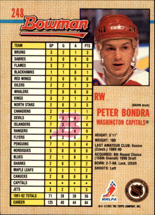 A8982- 1992-93 Bowman Hockey Karten 1-249 + Rookies -du Pick- 15 + Gratis US - Bild 403 von 407