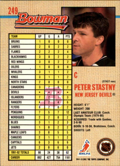 A8982- 1992-93 Bowman Hockey Karten 1-249 + Rookies -du Pick- 15 + Gratis US - Bild 405 von 407