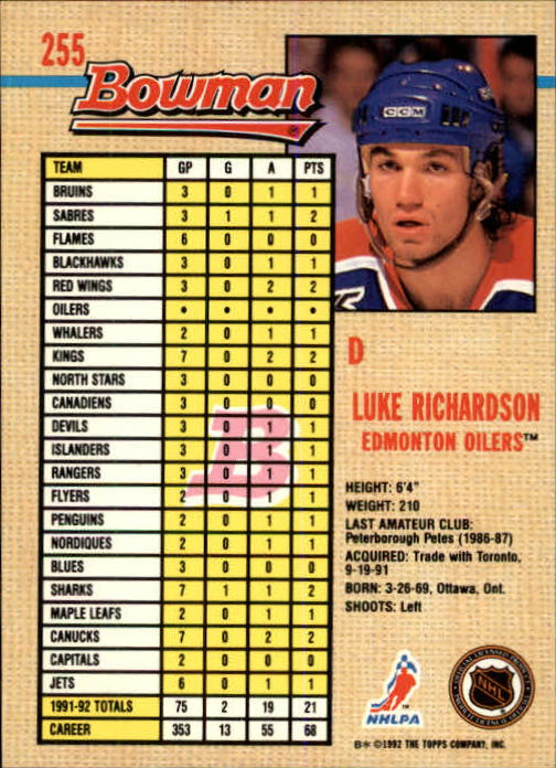A8982- 1992-93 Bowman Hockey #s 250-442 +Rookies -You Pick- 15+ FREE US SHIP - Picture 11 of 373