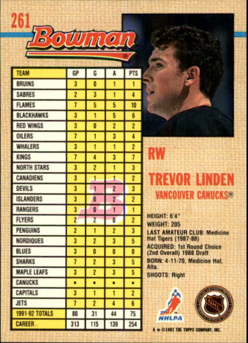 A8982- 1992-93 Bowman Hockey #s 250-442 +Rookies -You Pick- 15+ FREE US SHIP - Picture 23 of 373