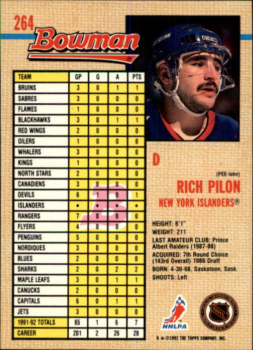 A8982- 1992-93 Bowman Hockey #s 250-442 +Rookies -You Pick- 15+ FREE US SHIP - Picture 29 of 373