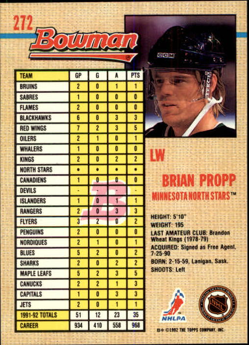 A8982- 1992-93 Bowman Hockey #s 250-442 +Rookies -You Pick- 15+ FREE US SHIP - Picture 45 of 373