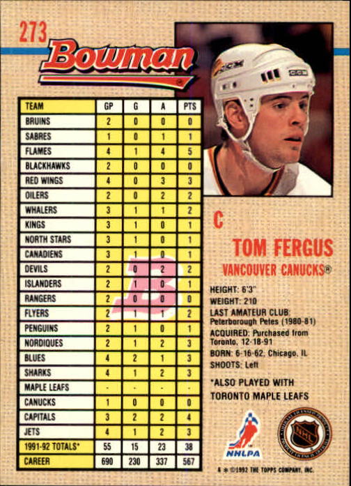 A8982- 1992-93 Bowman Hockey #s 250-442 +Rookies -You Pick- 15+ FREE US SHIP - Picture 47 of 373