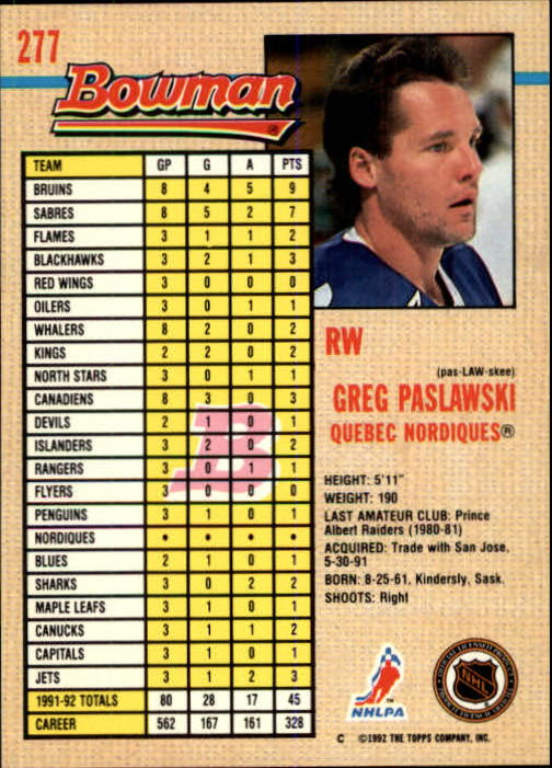 A8982- 1992-93 Bowman Hockey #s 250-442 +Rookies -You Pick- 15+ FREE US SHIP - Picture 55 of 373