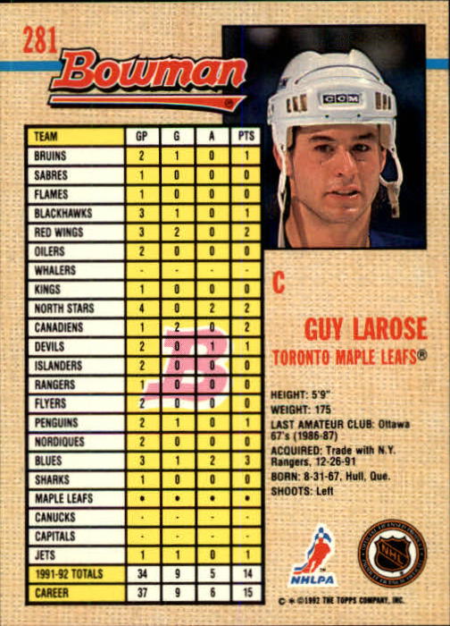 A8982- 1992-93 Bowman Hockey #s 250-442 +Rookies -You Pick- 15+ FREE US SHIP - Picture 63 of 373