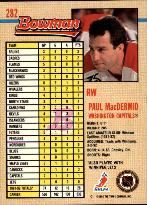 A8982- 1992-93 Bowman Hockey #s 250-442 +Rookies -You Pick- 15+ FREE US SHIP - Picture 65 of 373