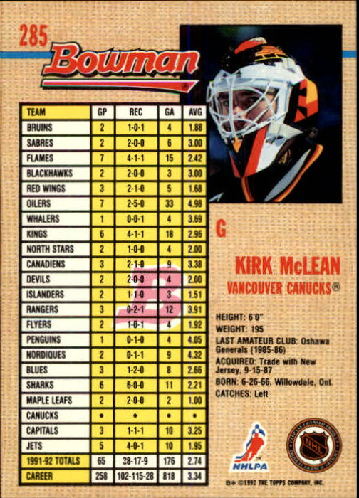 A8982- 1992-93 Bowman Hockey #s 250-442 +Rookies -You Pick- 15+ FREE US SHIP - Picture 71 of 373